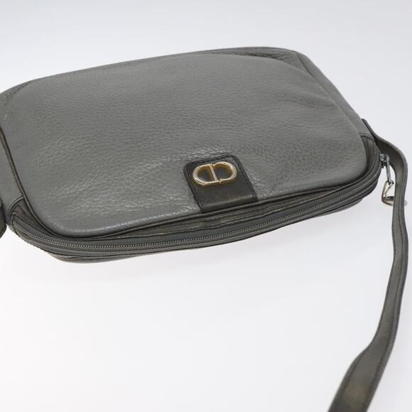 DIOR Shoulder Bag Leather Gray Gold - Picture 6 of 12